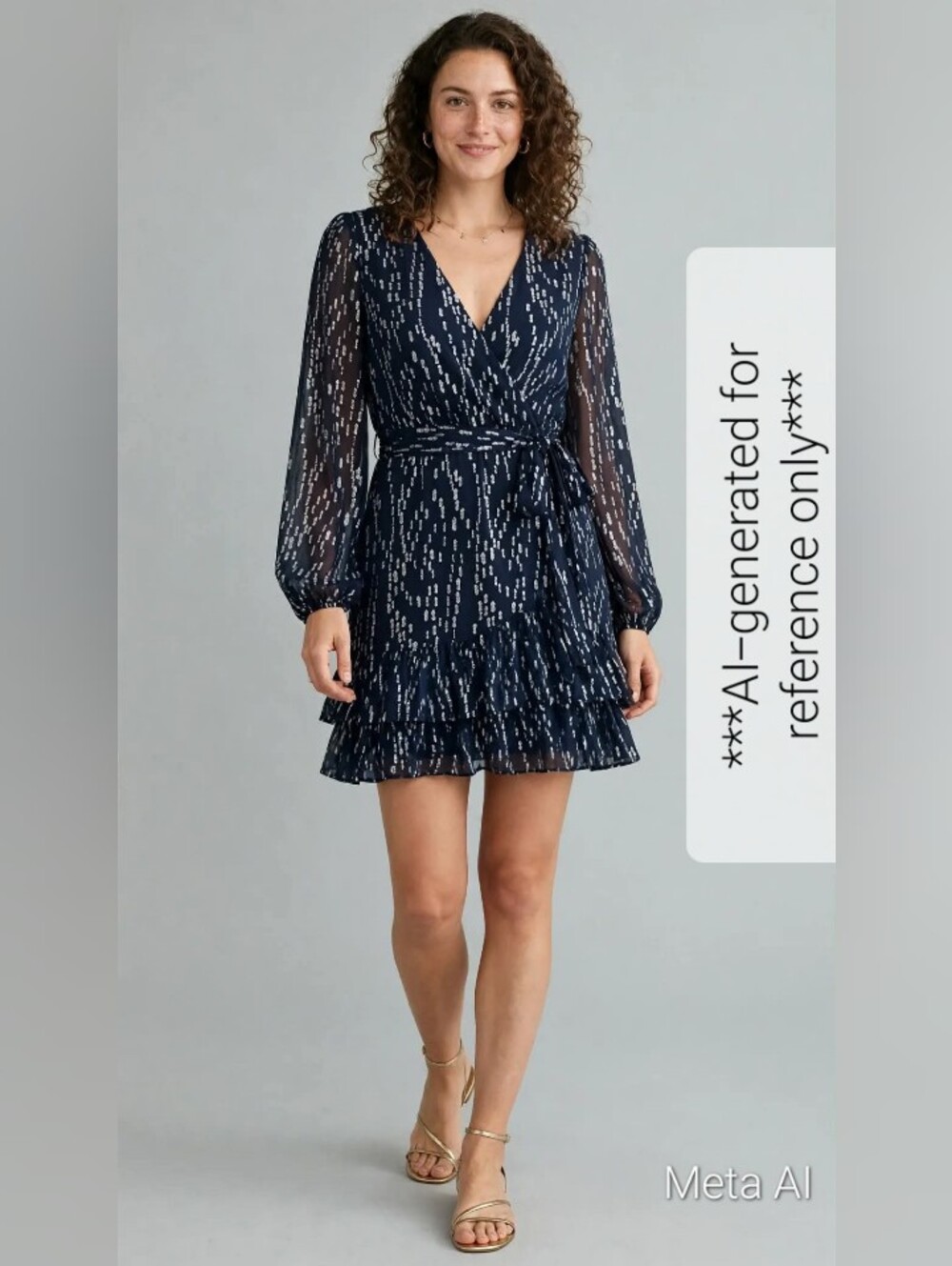 NWT Gilli Leila Tie Front Dress Plus Size 1X In Navy